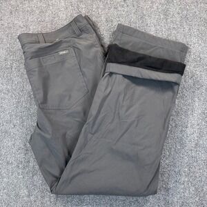 Eddie Bauer Fleece Lined Tech Pants Men's 40x30 Gray Hiking Outdoors Camping